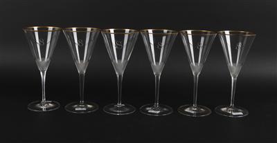 Champagner Gläser mit Monogramm S, - Antiquitäten