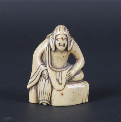 Netsuke eines sitzenden Mannes, - Antiquariato