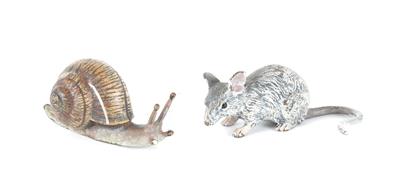 Maus und Schnecke, Wiener Bronze, - Starožitnosti