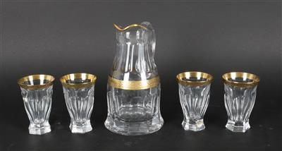 Moser - Krug und 4 Becher, - Antiques