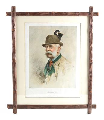 Kaiser Franz Joseph I. von Österreich im Ischler Jagdkostüm, - Antiques