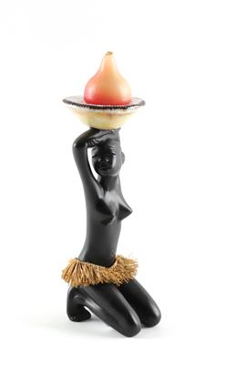 Kniende Schwarzafrikanerin - Kerzenleuchter, - Antiquitäten