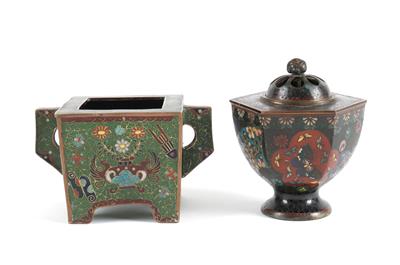 2 Cloisonné Weihrauchbrenner, - Antiques