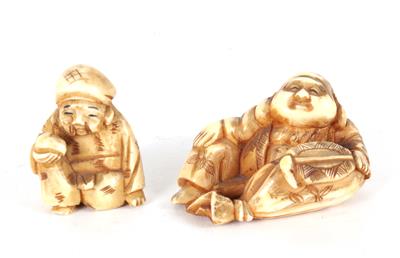 Zwei Netsuke, - Asiatica a Umění