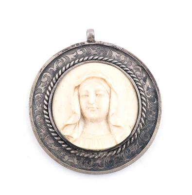 Wiener Medaillon mit Madonna, - Silver