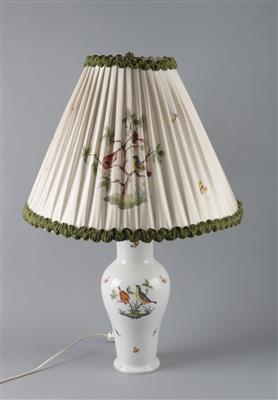 Große Tischlampe mit originalem Lampenschirm, - Antiquitäten