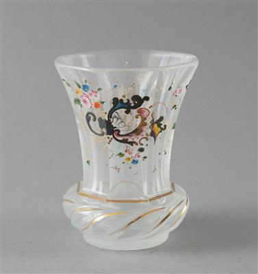 Sockelbecher, Glas, opalisierend, - Antiques