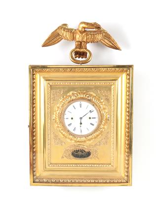 Biedermeier Rahmenuhr mit Adleraufsatz - Antiques