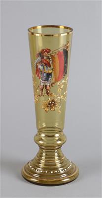 Pokal, bernsteinfarbiges Glas, - Starožitnosti