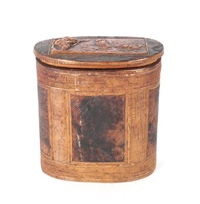Holz Deckelbehälter, - Antiquitäten
