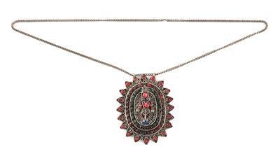 Halskette mit Amulett-Anhänger, - Letní aukce Starožitnosti