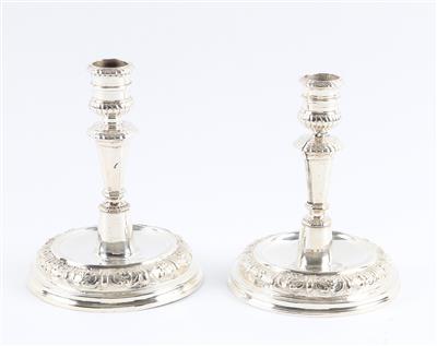 Paar Barocke Kerzenleuchter, - Silber