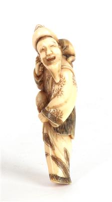 Netsuke eines samuwashi, - Sommerauktion Antiquitäten