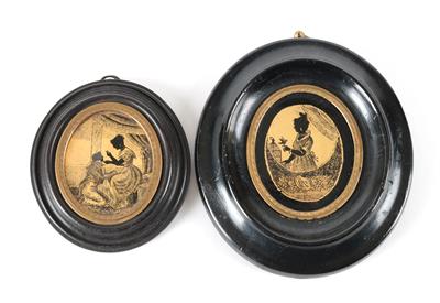 2 Eglomisébilder, - Summer auction Antiques