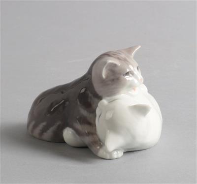 Zwei Katzen, - Summer auction Antiques