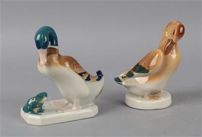 Ente mit Frosch, Ente, - Summer auction Antiques