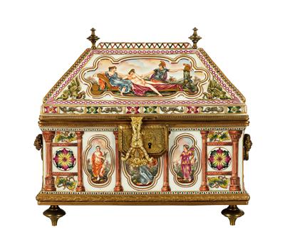 Große Porzellan-Kassette, - Summer auction Antiques