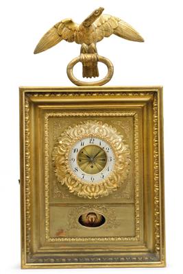 Biedermeier Rahmenuhr mit Adleraufsatz - Works of Art