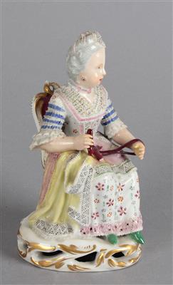 Sitzende Dame mit Schleife, kaiserliche Manufaktur, Wien 1841, - Antiquitäten