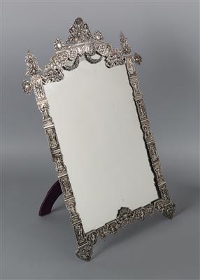 Spiegel mit Silberrahmen, - Antiquitäten