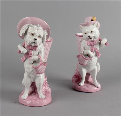 Katze und Hund mit Buckelkorb, - Works of Art