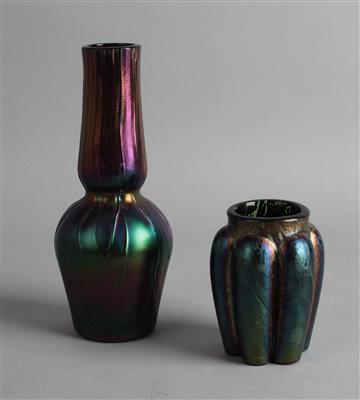 2 Vasen, - Vetro, porcellana e ceramica