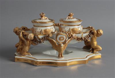 Tintenzeug, kaiserliche Manufaktur, Wien 1859, - Glass, porcelain and ceramics