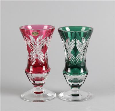 Val St. Lambert - 2 Vasen, - Glass, porcelain and ceramics