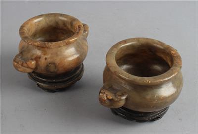 Paar Speckstein Weihrauchbrenner, - Antiquitäten