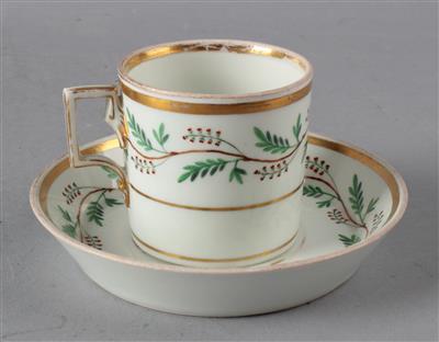 Dessin Tasse mit Untertasse, kaiserliche Manufaktur, Wien 1817, - Antiquitäten