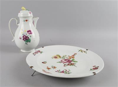 1 Kaffeekanne, 1 Teller, kaiserliche Manufaktur, Wien um 1783/1800, - Works of Art