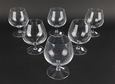 6 Cognac-Gläser, Böhmen - Antiquitäten