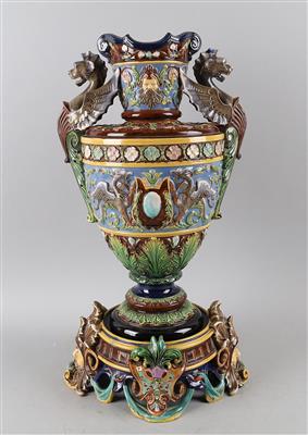 Historismus Vase mit Sockel, - Antiquitäten