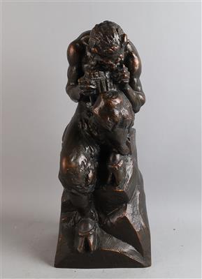 Panflöte spielender Faun, - Antiquariato