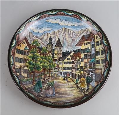 Wandteller mit Ansicht von Kitzbühel, - Antiquitäten