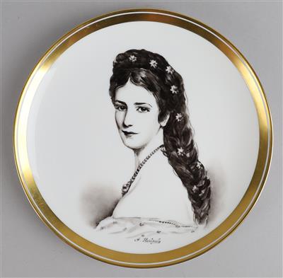 "Kaiserin Elisabeth" von Österreich, Porträtteller, Augarten, - Works of Art