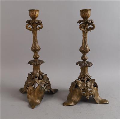 1 Paar Kerzenleuchter, - Antiquitäten