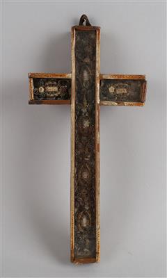 Klosterarbeit in Form eines Kreuzes, - Antiquitäten