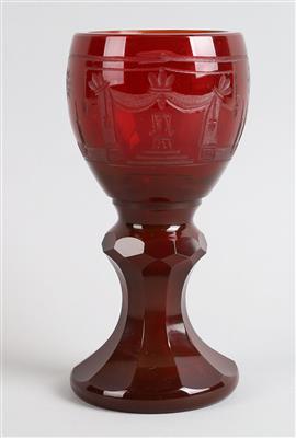 Freimaurer Glas, - Antiquitäten
