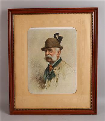 Kaiser Franz Joseph I. im Ischler Jagdkostüm, - Antiquitäten