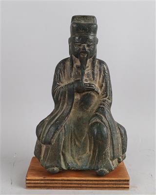 Bronze eines sitzenden Offiziellen, - Antiquitäten