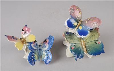 Zwei Schmetterlingspaare, - Antiquitäten