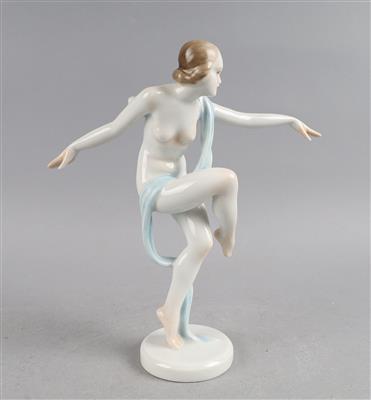 Tanzender weiblicher Akt mit Tuch, Herend, - Works of Art