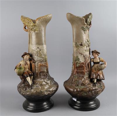 Paar Vasen, Johann Maresch, Aussig an der Elbe um 1870/80, - Starožitnosti
