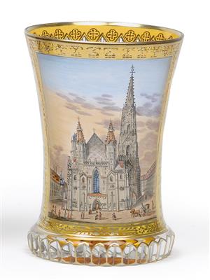 "Domkirche zu St. Stephan in Wien"-Ranftbecher, - Antiquitäten