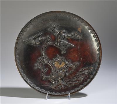 Bronzeteller, Japan, Meiji Zeit (1868-1912), - Antiquitäten