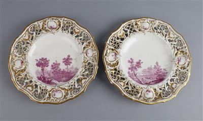 Zwei Dessertteller, Fürstenberg um 1755/60, - Antiquitäten
