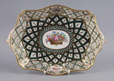 Ovaler Gitterkorb, Sächsische Porzellanmanufaktur - Antiquitäten