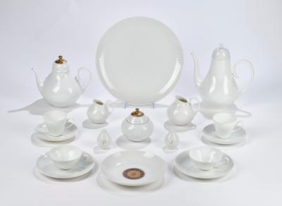 Kaffee-Teeservice, Rosenthal,"Romanze" Dekor Quatre Couleur, Entwurf Form und Dekor Björn Wiinblad 1959, - Antiquitäten