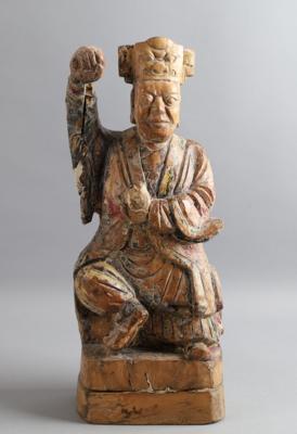 Holzfigur, China, 18./19. Jh., - Antiquariato